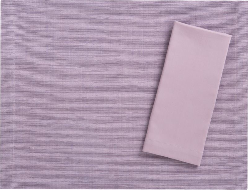 Grasscloth Lavender Placemat with Cotton Lavender Napkin