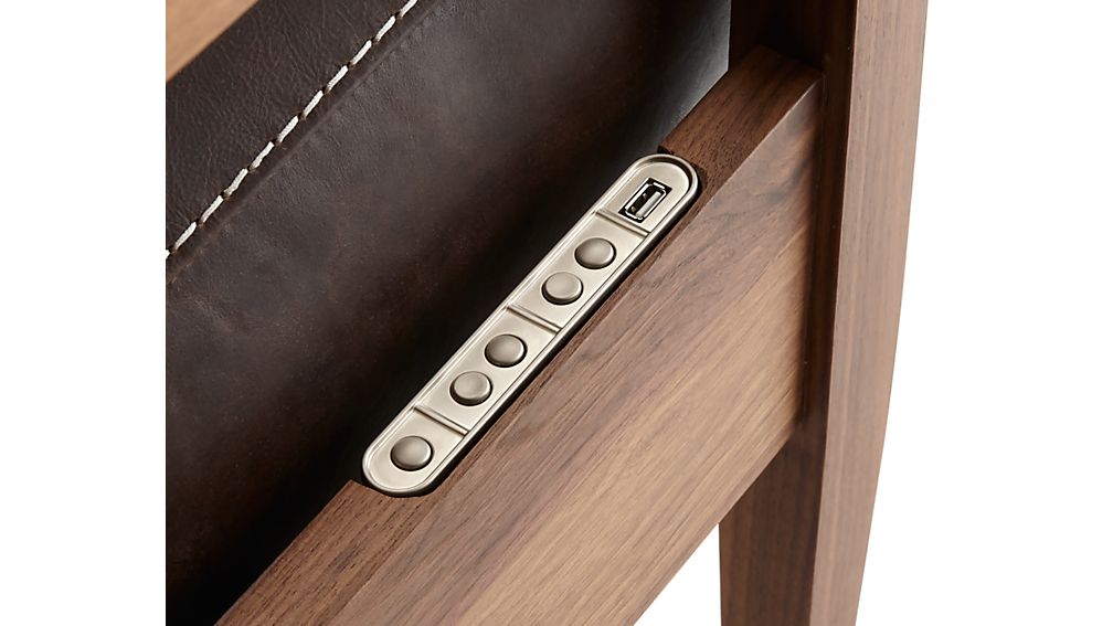 Greer Leather Power Recliner Berkshire Mushroom Crate and Barrel