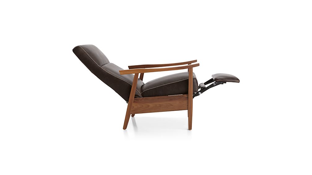 Greer Leather Power Recliner Berkshire Mushroom Crate and Barrel