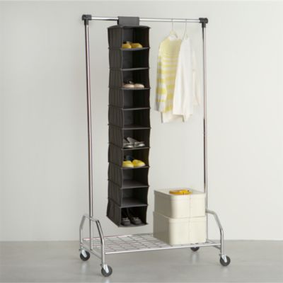 Grey 10-Section Hanging Shoe Bag