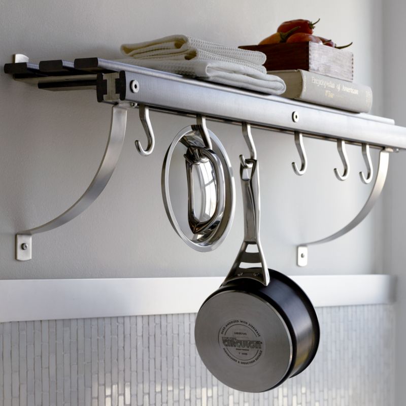 Grey Wall Mounted Pot Rack