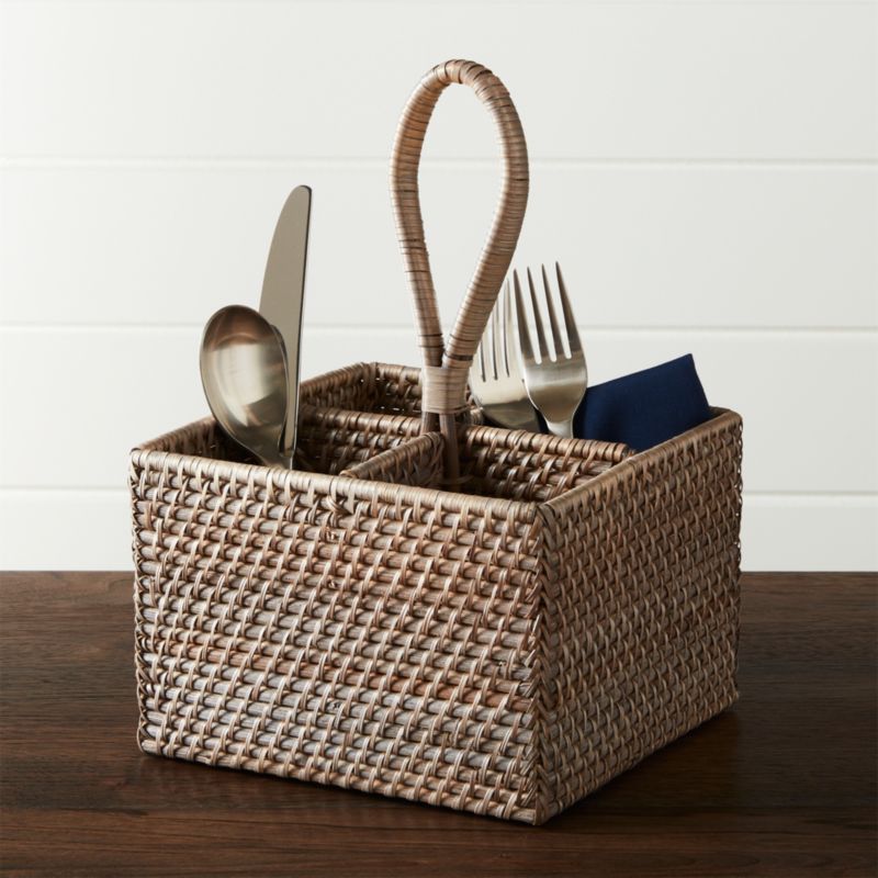 Artesia Grey Flatware Caddy Crate and Barrel