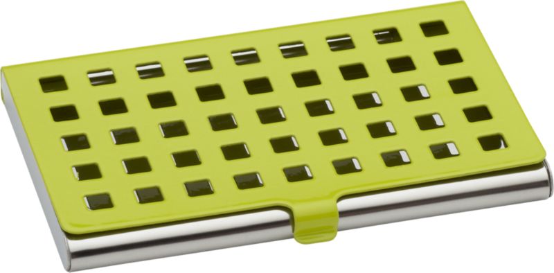 Green Gridlock Business Card Case