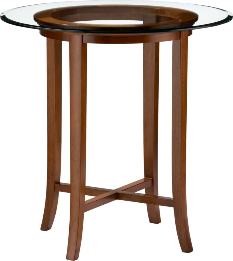 Halo Cognac 42" High Dining Table with 42" Glass Top