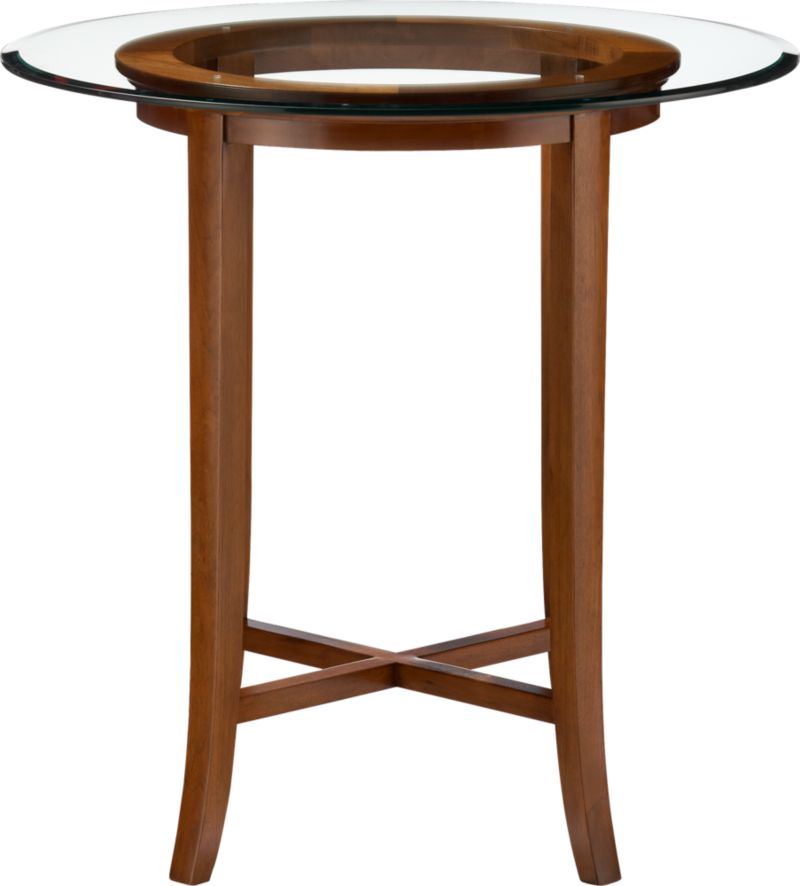 Halo Cognac 42" High Dining Table with 42" Glass Top