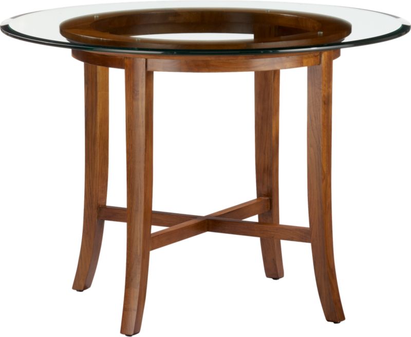 Halo Cognac Dining Table with 42" Glass Top