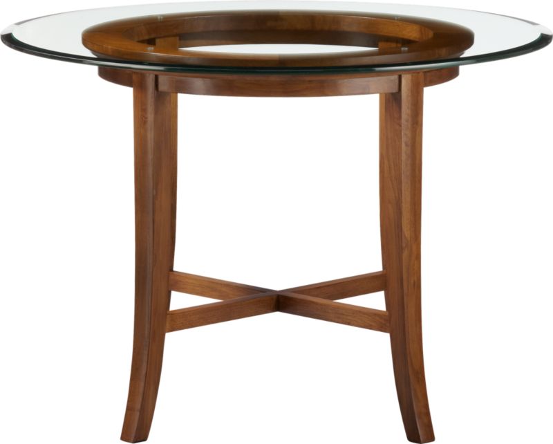 Halo Cognac Dining Table with 42" Glass Top