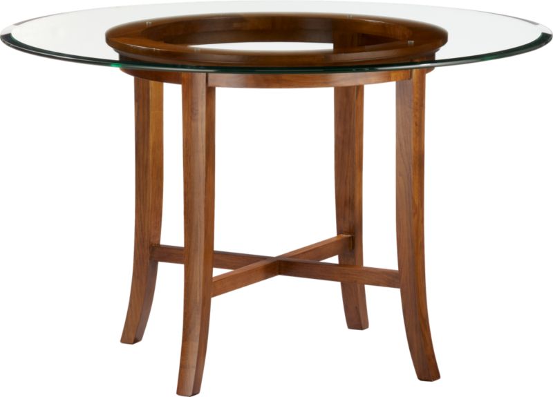 Halo Cognac Dining Table with 48" Glass Top