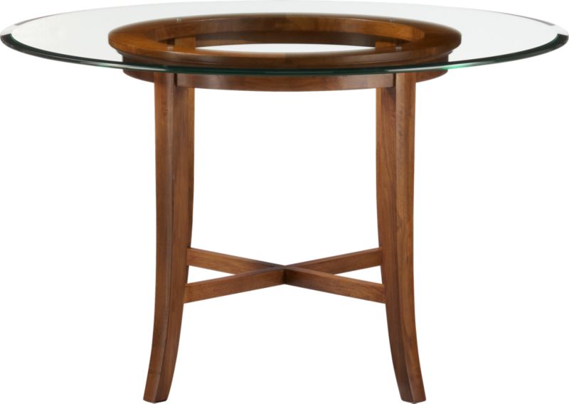 Halo Cognac Dining Table with 48" Glass Top