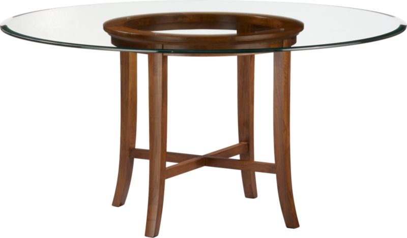 Halo Cognac Dining Table with 60" Glass Top