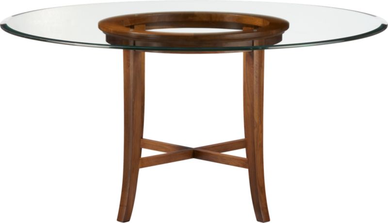 Halo Cognac Dining Table with 60" Glass Top