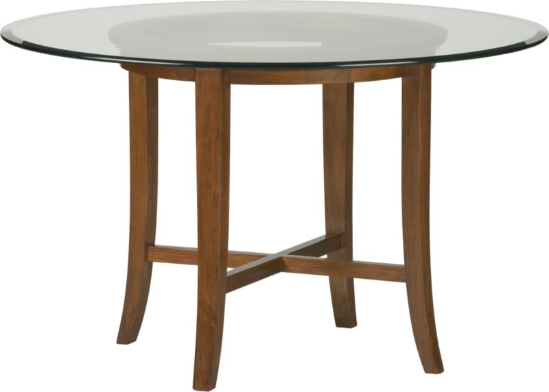 Halo Cognac Dining Table with 48 Glass Top