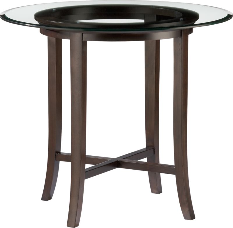 Halo Ebony 36" High Dining Table with 42" Glass Top