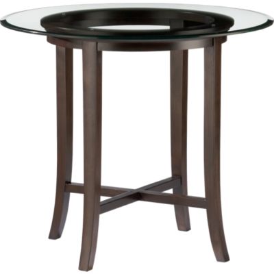 Halo Ebony 36 High Dining Table with 42 Glass Top