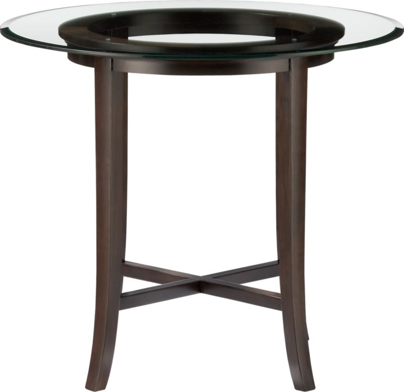 Halo Ebony 36" High Dining Table with 42" Glass Top