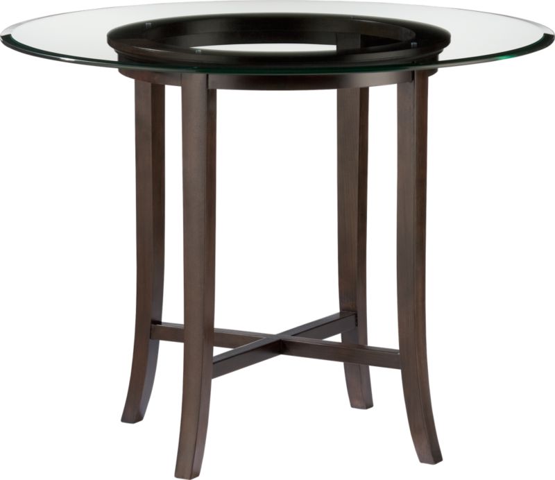 Halo Ebony 36" High Dining Table with 48" Glass Top