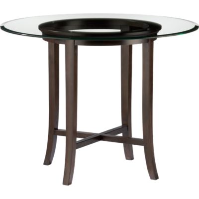 Halo Ebony 36 High Dining Table with 48 Glass Top