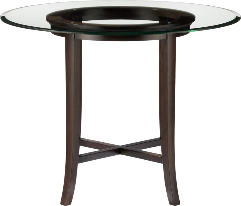 Halo Ebony 36" High Dining Table with 48" Glass Top