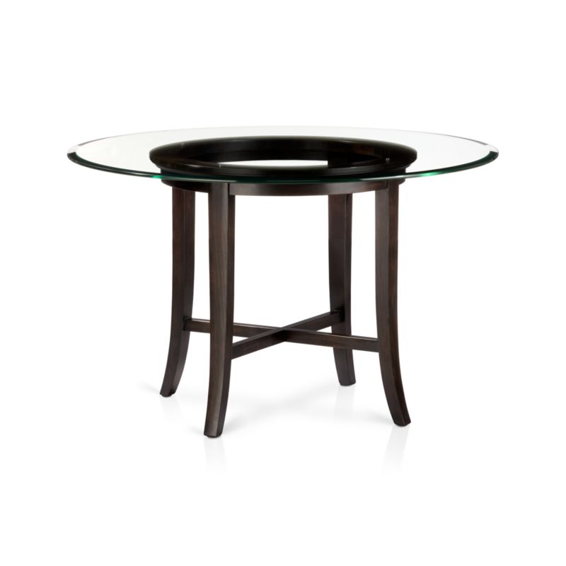 Halo Ebony Dining Table with 48" Glass Top