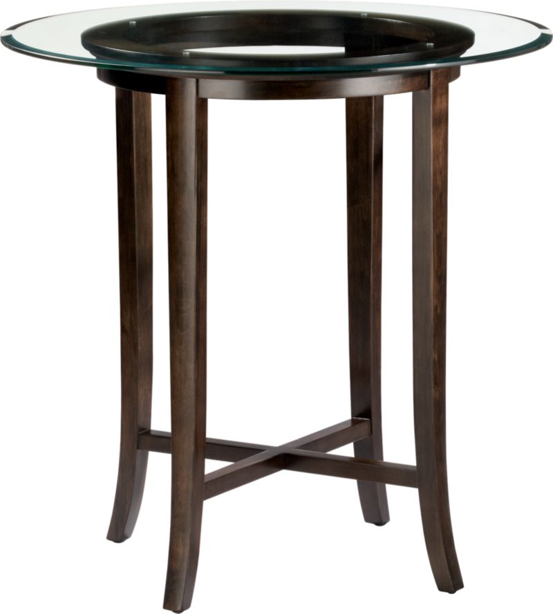 Halo Ebony 42" High Dining Table with 42" Glass Top