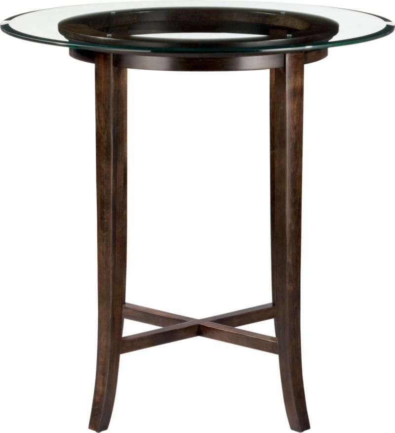 Halo Ebony 42" High Dining Table with 42" Glass Top