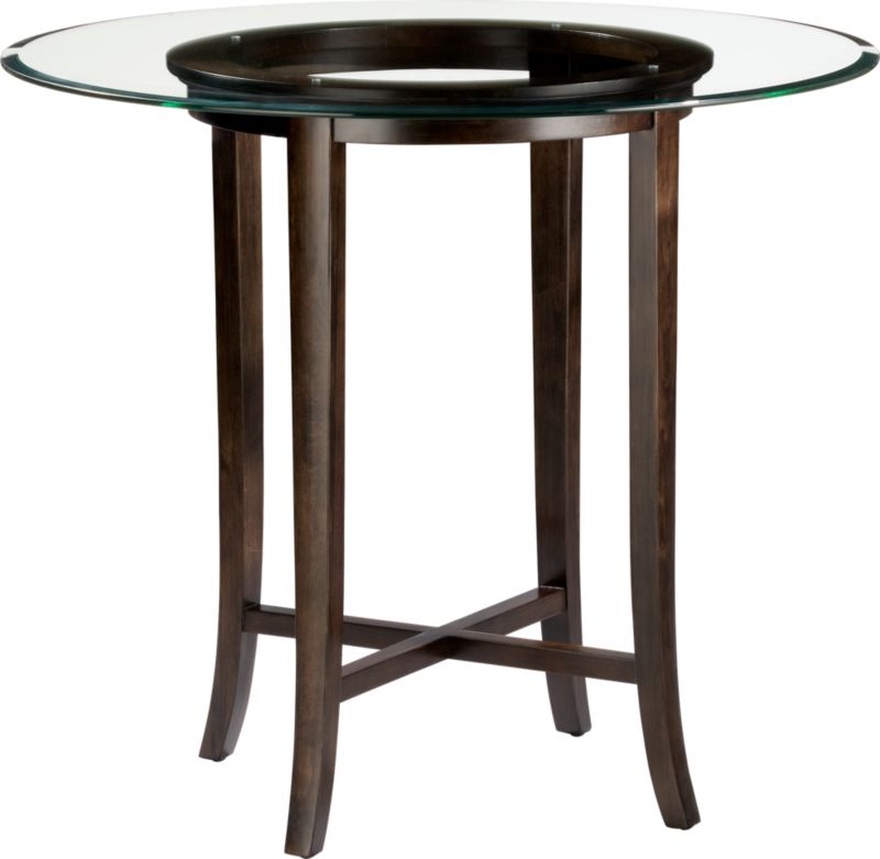 Halo Ebony 42" High Dining Table with 48" Glass Top