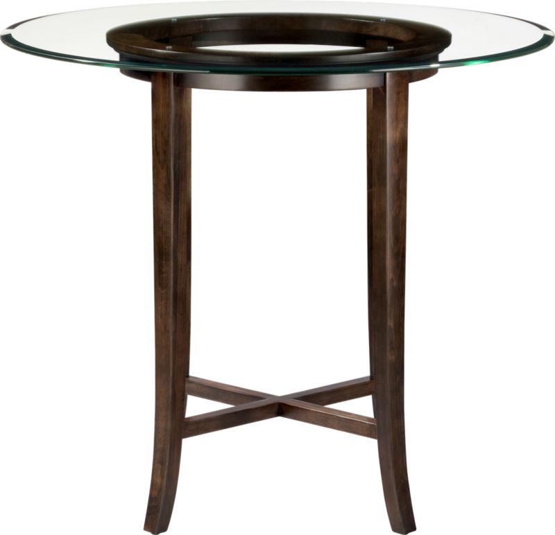 Halo Ebony 42" High Dining Table with 48" Glass Top