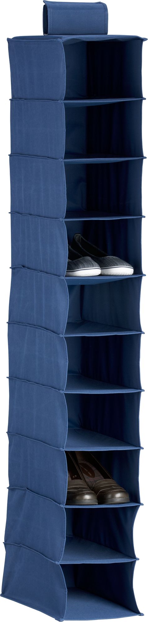 Blue 10-Section Hanging Shoe Bag