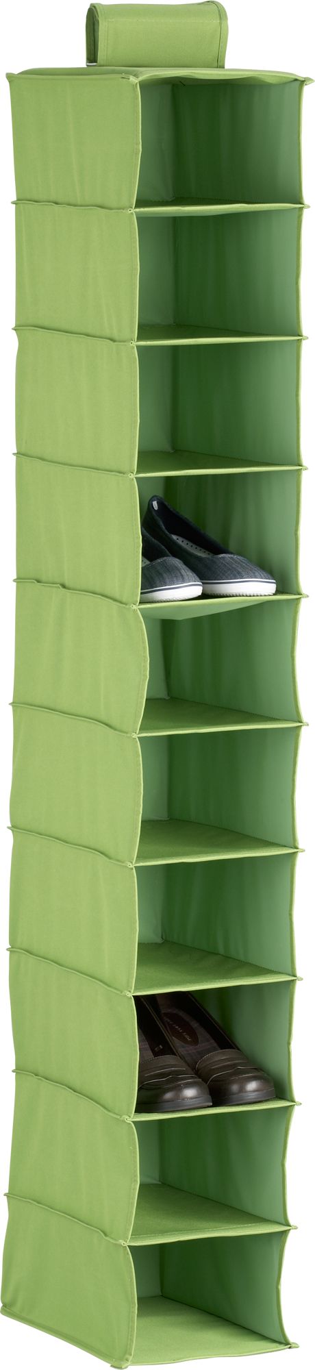 Green 10-Section Hanging Shoe Bag