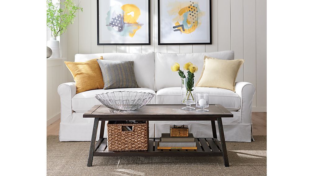 Harborside Slipcovered 3Seat Sofa Petry Snow Crate and Barrel