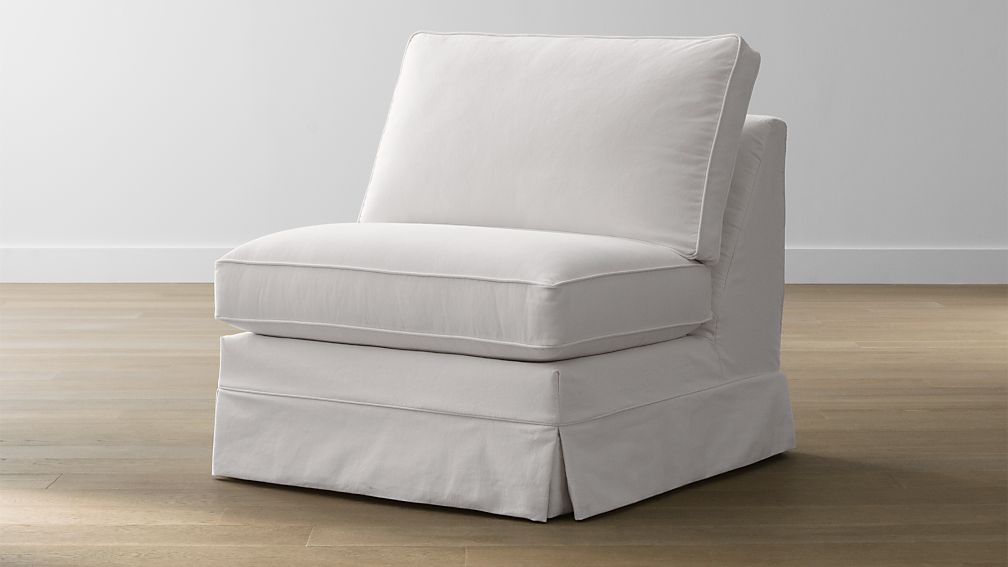 Slipcover Only For Harborside Armless Chair Petry Snow
