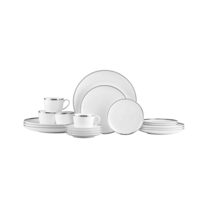 20-Piece Set: four five-piece place settings.