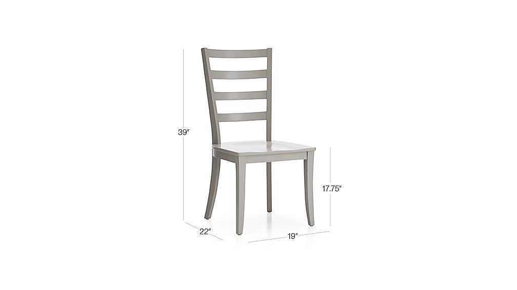 Harper Dove Grey Ladder Back Dining Chair Crate and Barrel