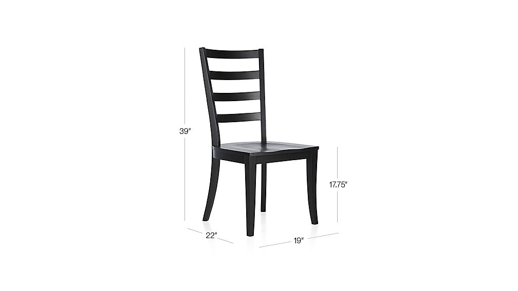 Harper Black Ladder Back Dining Chair Crate and Barrel