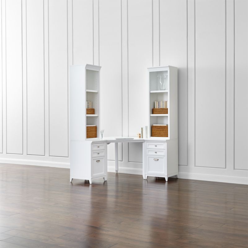 Harrison 5Piece White Corner Desk Filing Suite Crate and Barrel
