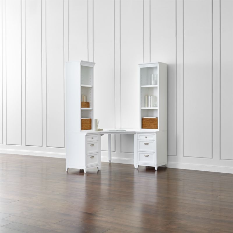 Harrison 5Piece White Corner Desk Suite Crate and Barrel