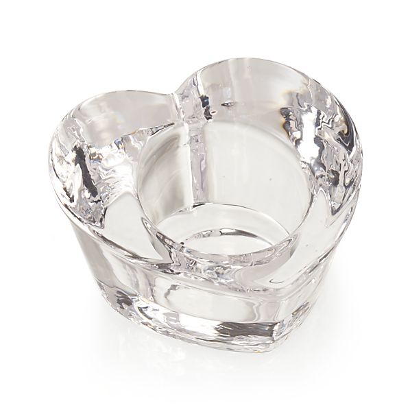 Heart Glass Votive Candle Holder in Valentine's Day Crate and Barrel