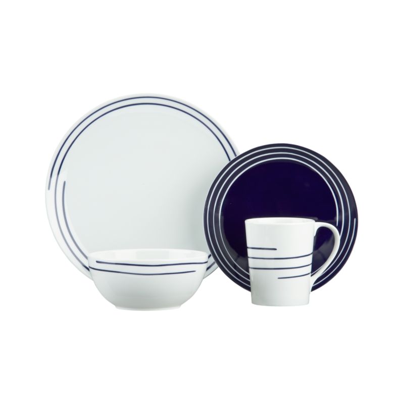 Helix 4-Piece Place Setting with Blue Salad Plate
