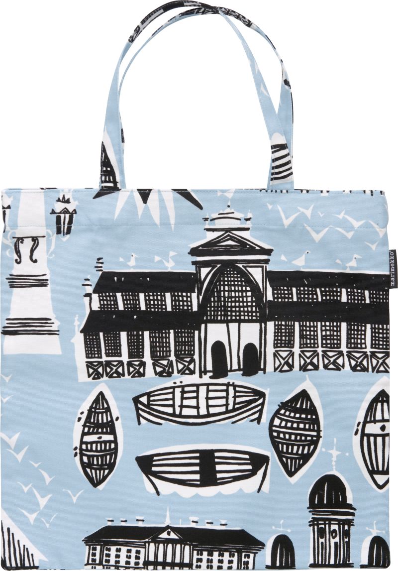 Marimekko Helsinki Espa Blue and Black Bag