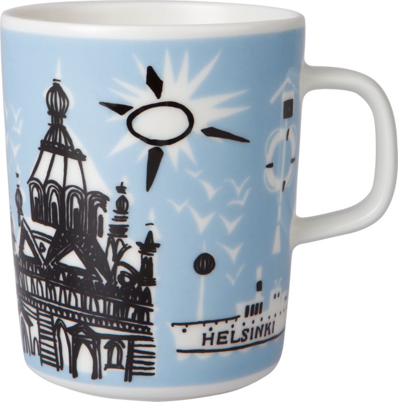 Marimekko Helsinki Blue and Black Mug