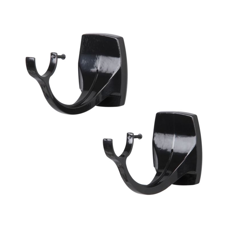Set of two high gloss black brackets. 1.25" dia. each.