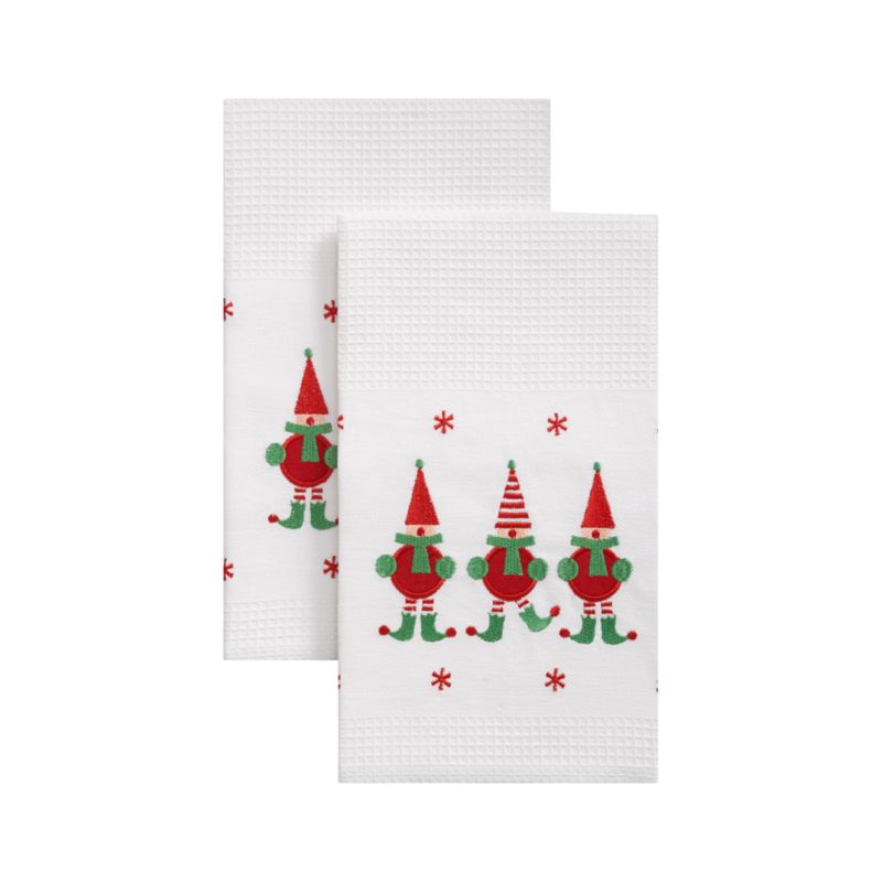 Set of 2 Holiday Elf Dishtowels