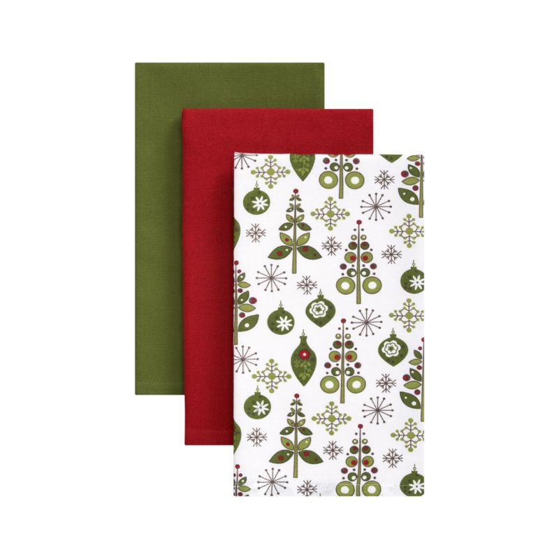 Set of 3 Holiday Flour Sack Dishtowels