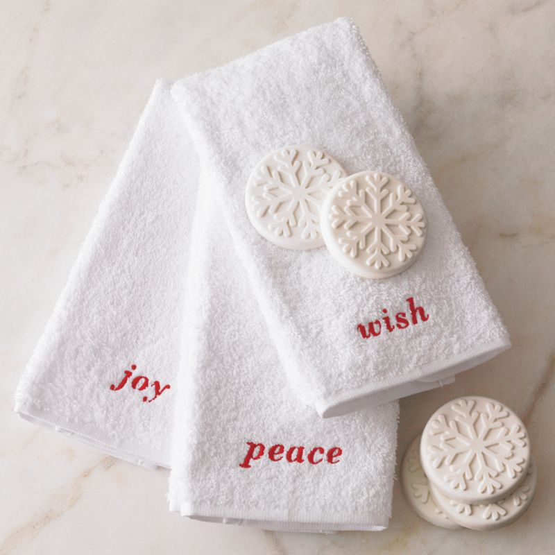 Crate and Barrel - Holiday Guest Towels Set of Three shopping in Crate and Barrel Bed and Bath from crateandbarrel.com