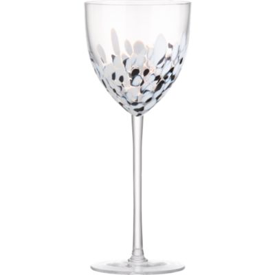 Hollywood Black and White Wine Glass