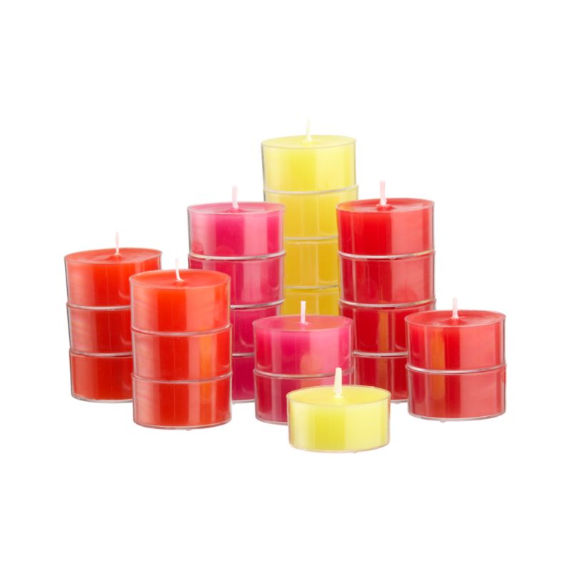 Hot Color Tealight Candles Set of 24