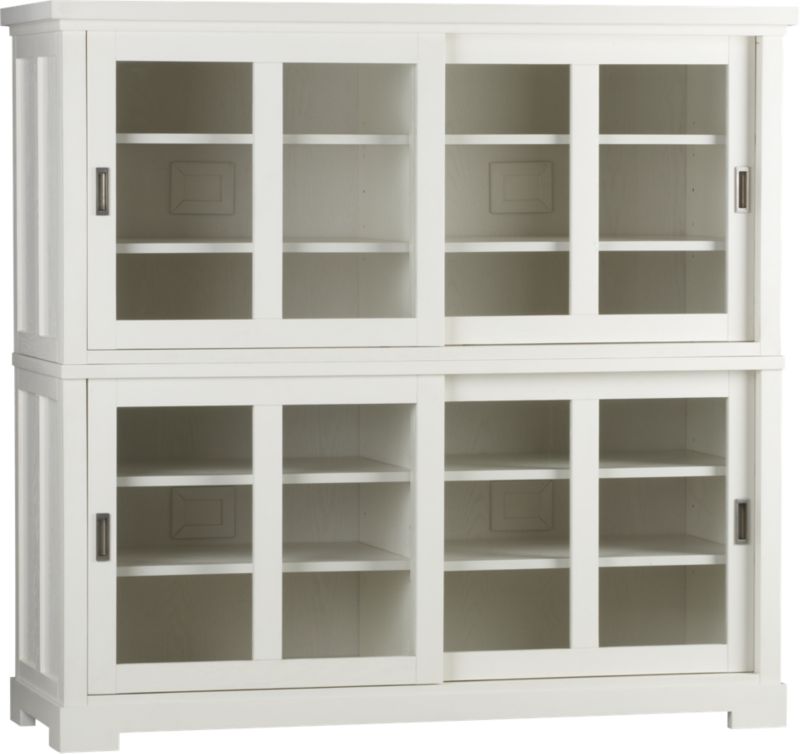 Hudson Double Glass Cabinet Set of Two