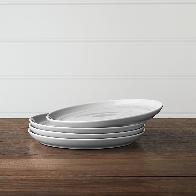 Set of 4 Hue Light Grey Salad Plates Crate and Barrel