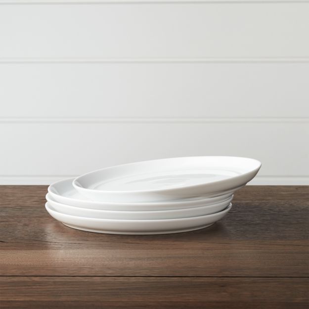 Set of 4 Hue White Salad Plates + Reviews Crate and Barrel