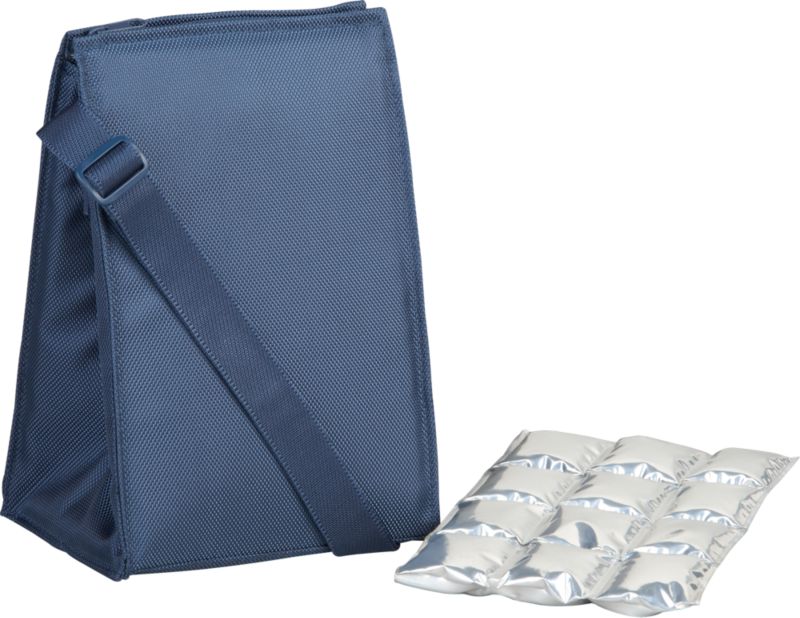Insulated Blue Lunch Bag with Ice Mat